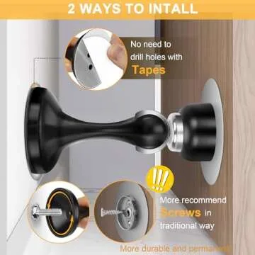 Crosize Magnetic Door Stoppers - 2 Pack of Durable Door Holders