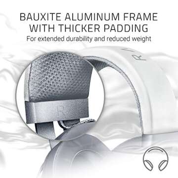 Razer Kraken Gaming Headset: Lightweight Aluminum Frame, Retractable Noise Isolating Microphone, for PC, PS4, PS5, Switch, Xbox One, Xbox Series X & S, Mobile, 3.5 mm Audio Jack - Mercury White