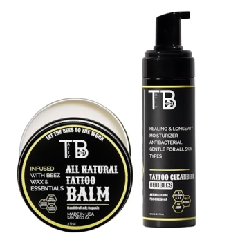 TATTYBEE All-Natural Tattoo Balm & Cleansing Foam Duo - Ultimate Healing & Care