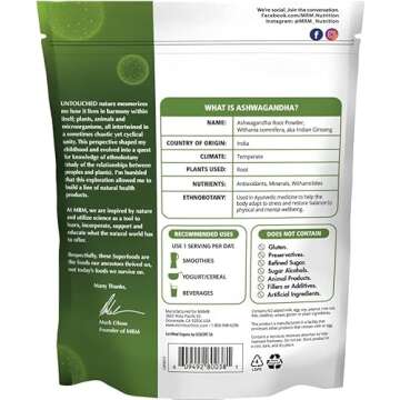 MRM Nutrition Organic Ashwagandha Root Powder | Superfoods | Ancient adaptogen | Antioxidants | Vega...