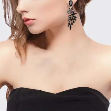 Elegant BriLove Crystal Dangle Earrings for Brides