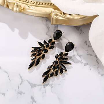 Elegant BriLove Crystal Dangle Earrings for Brides