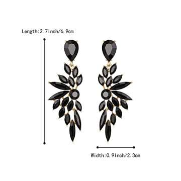 Elegant BriLove Crystal Dangle Earrings for Brides