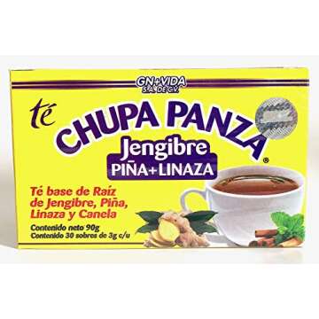 Tea CHUPA Panza, Tea Based ONGINGER Root, PINNEAPPLE, Flaxseed & Cinnamon (30 Tea Bags/0.10 oz Each)
