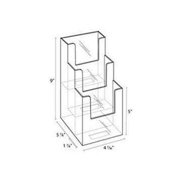 KINGDOM SOLUTIONS - 3 Tier Acrylic Brochure Holder - Clear Acrylic Stand for Display, Flyer Holder, ...