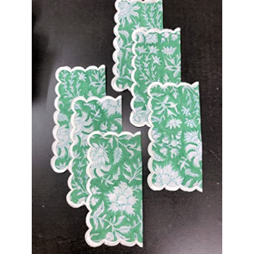 Ridhi Mint Green Cocktail Cotton Napkins Set of 6
