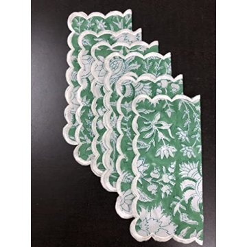 Ridhi Mint Green Cocktail Cotton Napkins Set of 6