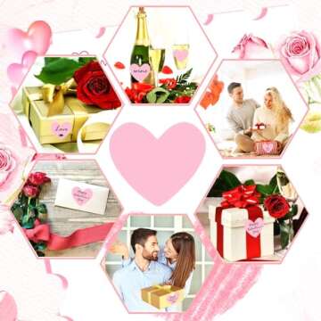 Heart Shaped Color Coding Direct Thermal Labels 2'' -Valentine's Day Thermal Sticker Labels-Address ...