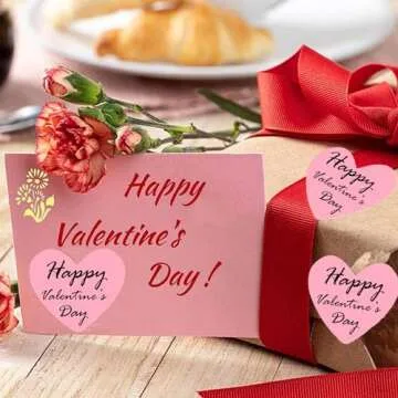 Heart Shaped Color Coding Direct Thermal Labels 2'' -Valentine's Day Thermal Sticker Labels-Address Shipping Thermal Printer Stickers Personalized Sticker Labels for Gift,Barcodes,Home Business 500Pcs