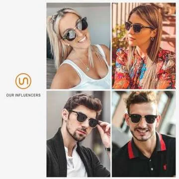 SUNGait 80s Retro Semi Rimless Polarized Sunglasses for Stylish Men & Women