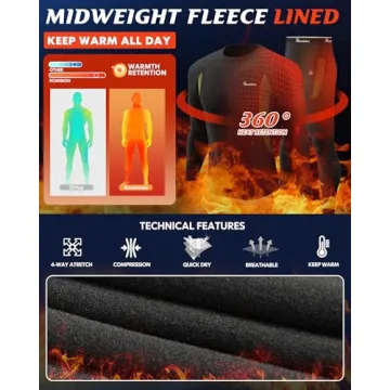 romision Thermal Underwear – Fleece Lined Long Johns Set