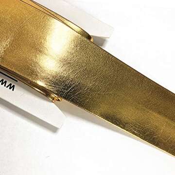 2-Yards 40mm Fold Over polyurethan Faux Leather Trim, TR-12192 (Gold)