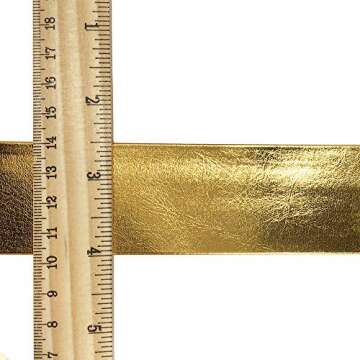 2-Yards 40mm Fold Over polyurethan Faux Leather Trim, TR-12192 (Gold)