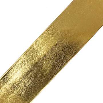 2-Yards 40mm Fold Over polyurethan Faux Leather Trim, TR-12192 (Gold)