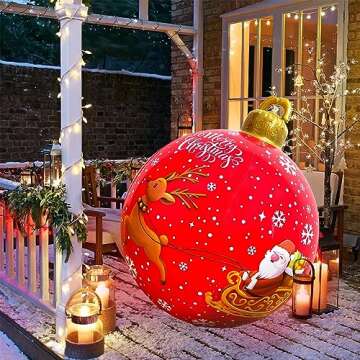 Light Up Inflatable Christmas Ball with LED Lighting