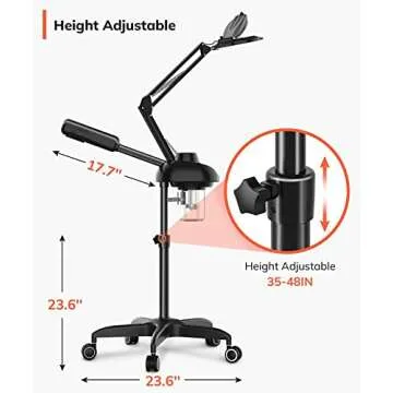 TASALON 2-in-1 Professional Facial Steamer, Hot Ozone Face Steamer for Facial with 5X Magnifying Lam...