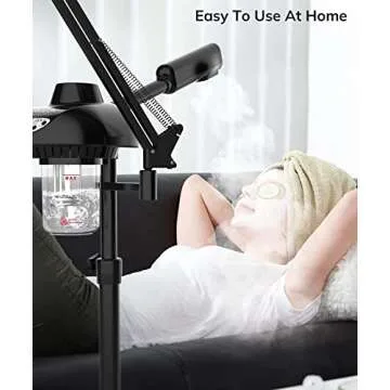 TASALON 2-in-1 Professional Facial Steamer, Hot Ozone Face Steamer for Facial with 5X Magnifying Lamp, Esthetician Steamer for Salon Beauty and Spa Shop, Skin Care Equipment with New Upgrade Wheels