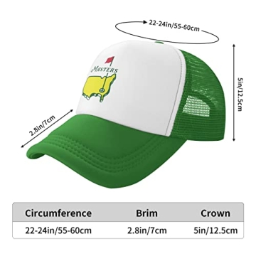 Yeltajev Adjustable Green Golf Cap for Masters Hip Hop Style