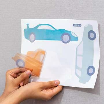 Car and Truck Wall Decals - Nursery Decor, Watercolor Wall Art, Kids Room Decal, Transportation Wall Stickers (Car Wall Deco)