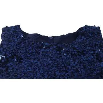 Wocau Girls' Sequin Mesh Party Dress - Stylish Gown