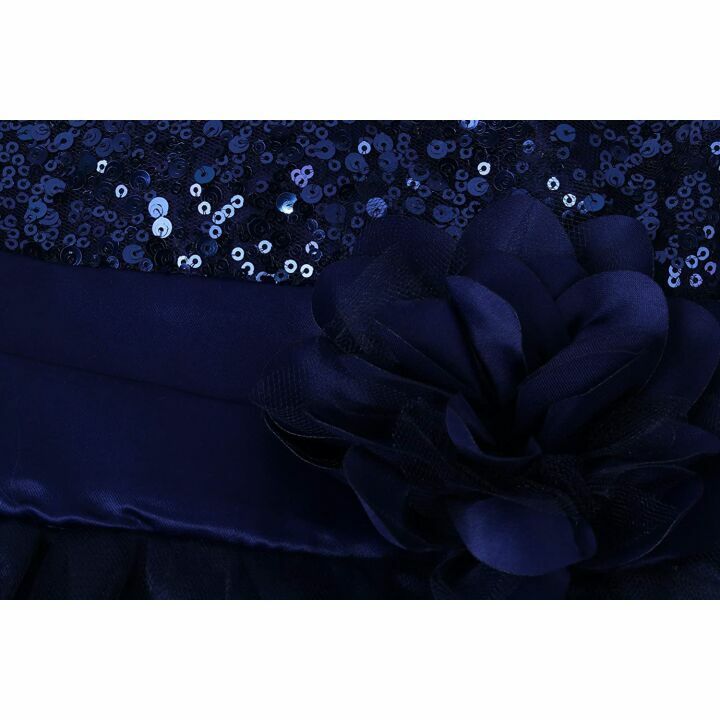 Wocau Girls' Sequin Mesh Party Dress - Stylish Gown