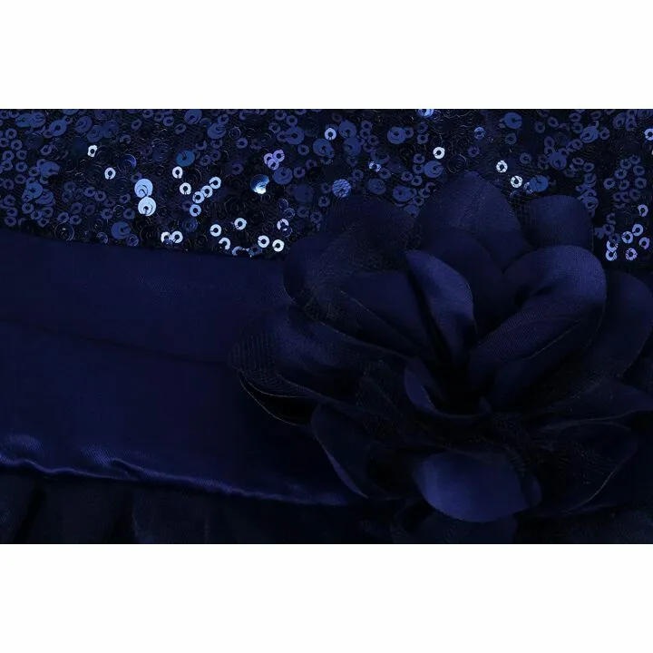 Wocau Girls' Sequin Mesh Party Dress - Stylish Gown