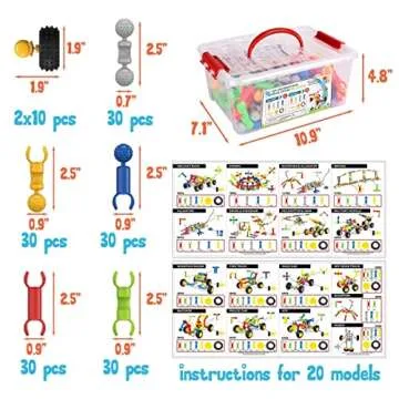 SHUNLAM Building Blocks for Kids, 170 Pcs STEM Toys for Boys and Girls, Safe and Creative Toy for Age 3+, Educational Activities