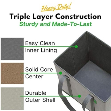 Creative Green Life Reusable Grocery Bags - Heavy Duty 3 Pack