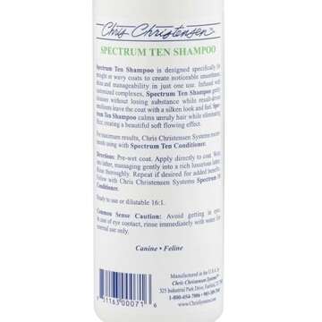 Chris Christensen Spectrum Ten Dog Shampoo, Groom Like a Professional, Gentle Cleansing, Gorgeous Shine, Made in USA, 473ml