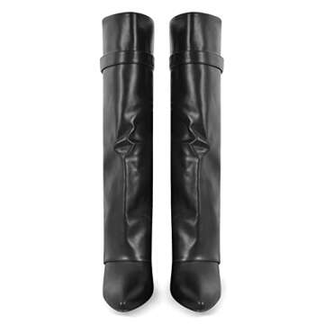 LISHAN Women's Stylish Wedge Knee High Boots for Parties
