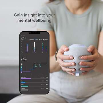 Reflect Orb: Smart tracker for better mental health. Biofeedback device to master meditation, wellness focus, anxiety, manage stress & ADHD strategies. Mindfulness, emotional regulation self-care gift