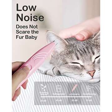 LEYOUFU Dog Paw Trimmer for Grooming, Cordless Electric Small Pet Grooming Clippers Hair Trimmer for Dogs Cats, Low Noise for Trimming Pet's Hair Around Paws, Eyes, Ears, Face, Rump (Pink)