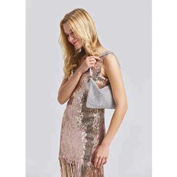 YIKOEE Glitter Rhinestone Purse Crystal Evening Clutch Bag (Gold)