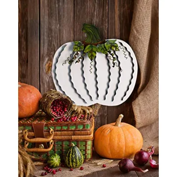 Metal Pumpkin Garden Stakes - Autumn Decorative Yard Signs - Indoor Outdoor Plant Flower Stake Fall Lawn Ornaments Pumpkin Decoration for Harvest Halloween (Pumpkin Family-B)