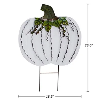 Metal Pumpkin Garden Stakes - Autumn Decorative Yard Signs - Indoor Outdoor Plant Flower Stake Fall Lawn Ornaments Pumpkin Decoration for Harvest Halloween (Pumpkin Family-B)