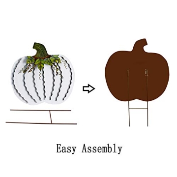 Metal Pumpkin Garden Stakes - Autumn Decorative Yard Signs - Indoor Outdoor Plant Flower Stake Fall Lawn Ornaments Pumpkin Decoration for Harvest Halloween (Pumpkin Family-B)