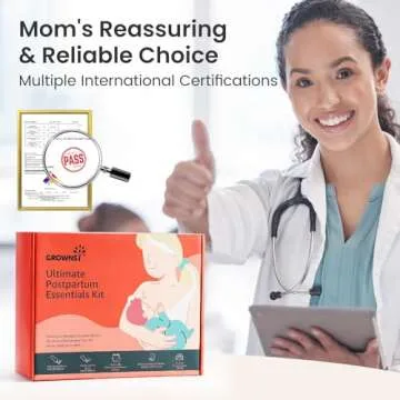 GROWNSY Postpartum Essentials Recovery Kit for Women After Birth, Postpartum Kit for Labor Delivery, Self-Absorbent Postpartum Disposable Underwear, Peri Bottle, Perineal Spray, Post Partum Ice Packs
