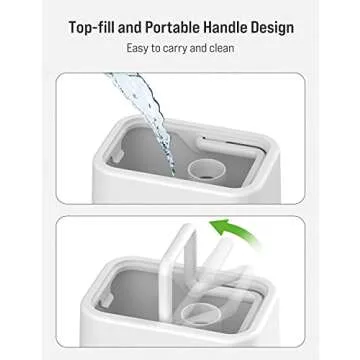 TOPPIN Humidifiers for Bedroom Large Room, 4.5L Top Fill Cool Mist Ultrasonic for Plants with Essential Oils, Super Quiet, Last up to 45Hours, Auto Shut-off, Timer, Nightlight, Handle Design
