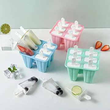 Popsicle Molds 6 Pieces Silicone Ice Pop Molds BPA Free Popsicle Mold Reusable Easy Release Ice Pop Maker