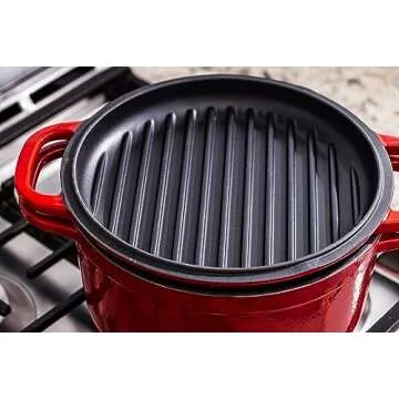 Lodge 7 Quart Enameled Cast Iron Double Dutch Oven