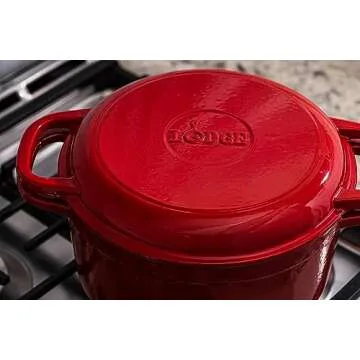 Lodge 7 Quart Enameled Cast Iron Double Dutch Oven