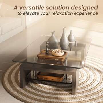 HOLANA Acacia Wood Sofa Armrest Tray with Double Hinge