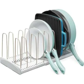 Adjustable Cookware Rack for Kitchen Storage Solutions