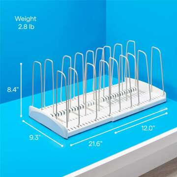 Adjustable Cookware Rack for Kitchen Storage Solutions