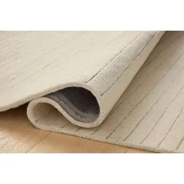 Loloi Chris Loves Julia Henry Collection HEY-01 Ivory/Dove 3'-6" x 5'-6", .50" Pile Height, Accent Rug