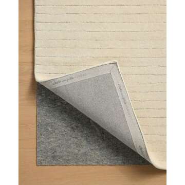 Loloi Chris Loves Julia Henry Collection HEY-01 Ivory/Dove 3'-6" x 5'-6", .50" Pile Height, Accent Rug