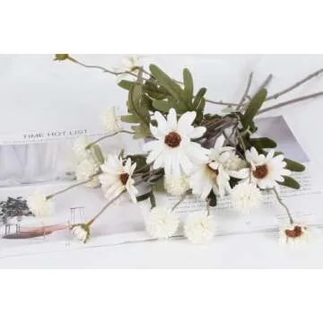 IPOPU 8PCS Faux Chrysanthemum and Daisy Floral Set