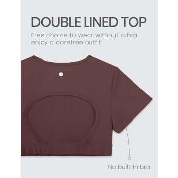 CRZ YOGA Women's Butterluxe Double Lined Crop Top