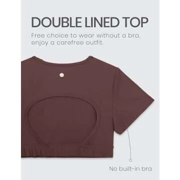 CRZ YOGA Women's Butterluxe Double Lined Crop Top