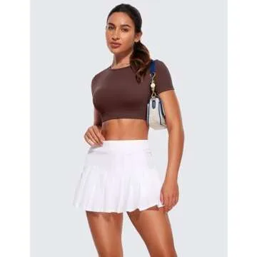 CRZ YOGA Women's Butterluxe Double Lined Crop Top